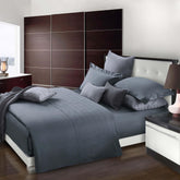 Brandon Diamond Embroidered Solid Cotton Duvet Cover Set